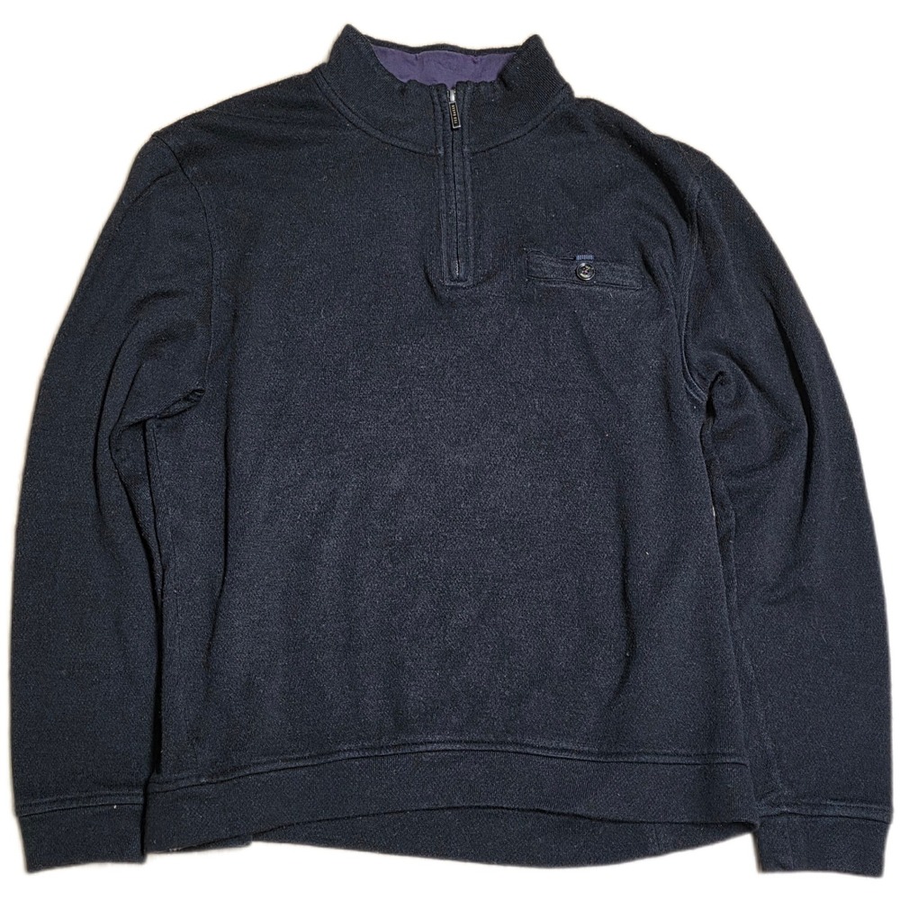 Ted Baker London Textured Quarter Zip Sweater Men's Size‎ 2XL Black Pullover